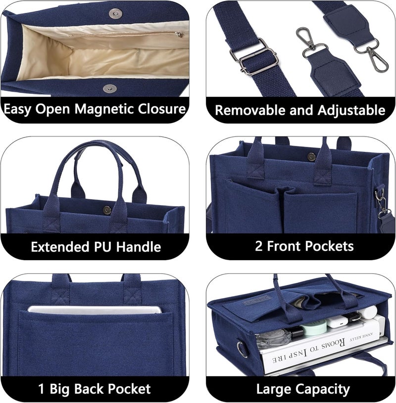 ZHMO Canvas Tote Bag for Women,Women's Bags Crossbody Bags Work Laptop Tote Bag Large Handbags Purse for Travel Nurse Teacher - Image 4